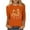 #0168-Orange, variant on Uootdi Halloween 3/4 Sleeve Sweatshirts for Women Pumpkin Shirt Glitter Pumpkin Graphic Sweatshirt Casual Crewneck Gift Pull over Tops