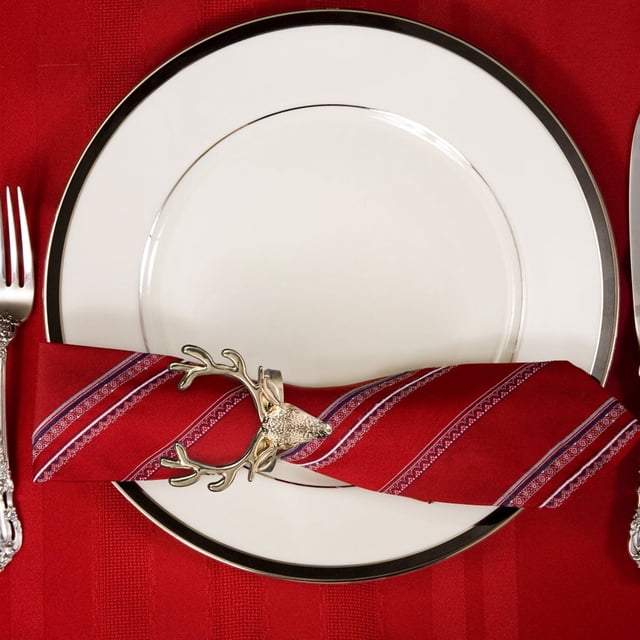 Nestingho 4Ud Sujetadores Para Servilletas Con Ciervo Dorado Ideal Para Cenas Navideñas