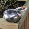 thumbnail image 4 of Noble ashtray for outside and inside Stainless steel ashtray with lid Ashtray with cigarette holder Wind ashtray with hinged lid Wind ashtray solid (2 pieces), 4 of 6