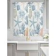 thumbnail image 3 of Coral Coastal Bedroom Curtains 63 Inches length, Summer Beach Window Treatment Curtain Drapes, Ocean Starfish Nautical Shell Rod Pocket Curtain Panels for Living Room Kitchen, 42"x63", 2 Panels, 3 of 6
