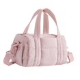 thumbnail image 1 of Bolso de mano acolchado para mujer con compartimentos para niñas, bolso de hombro para senderismo callejero rosa, 1 of 9