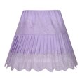 thumbnail image 5 of Riforla Womens Skirts Ladies Solid Color Ballet Style High Waisted Half Skirt with Irregular Hem and Lace Trim Purple M, 5 of 9