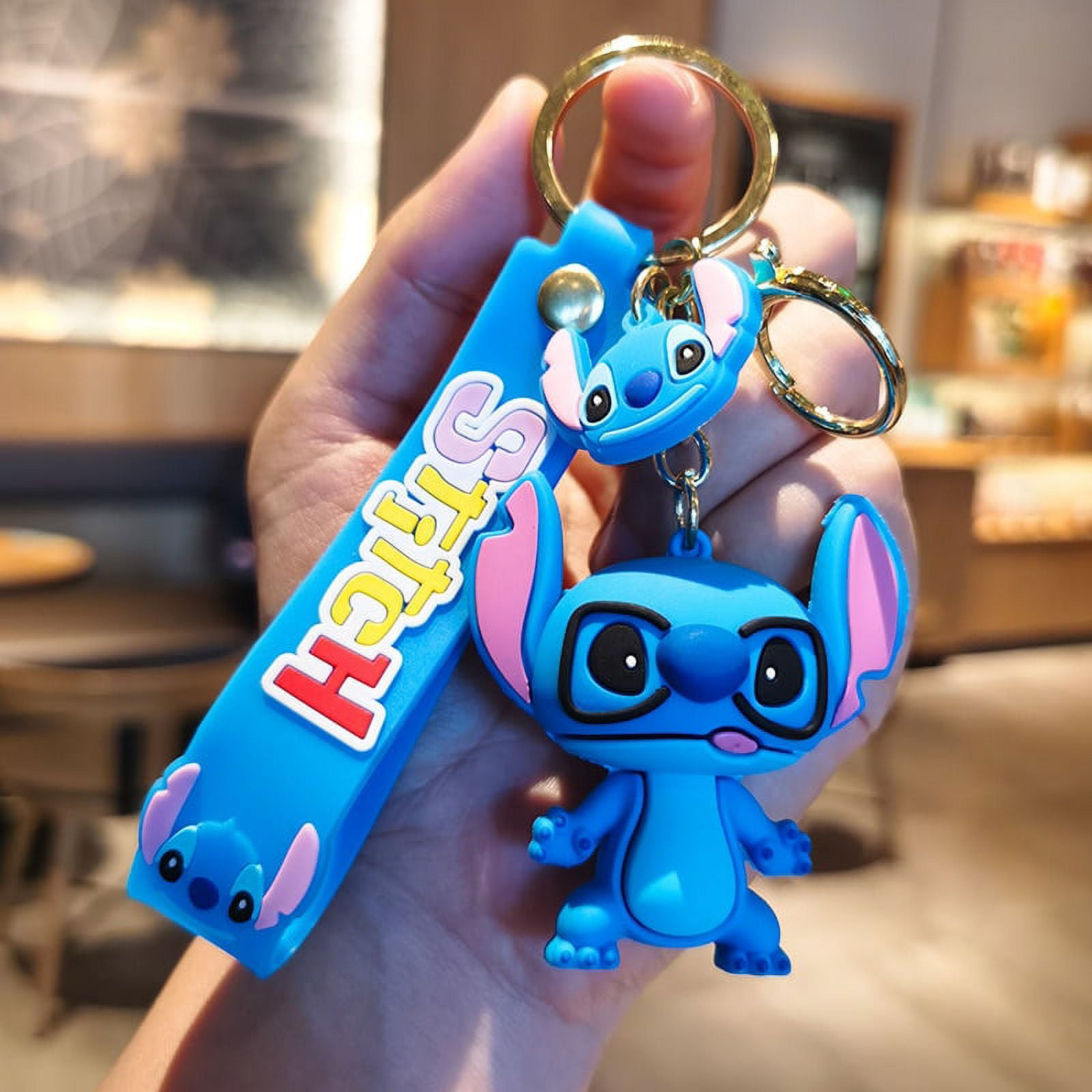 Disney Stitch Keychain Kawaii Cartoon Anime Lilo & Stitch Couple Keyring  Car Keychain Keyholder Bag Charm Pendant Accessories