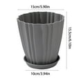 thumbnail image 3 of ABS Plastic Flower Pots with Base - Wavy Rim Design for Succulents, Bonsai, Balcony & Home Decor - Lightweight Plant Containers (Gray, 4 Sizes), 3 of 9