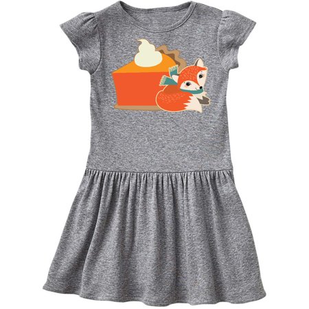 

Inktastic Thanksgiving Fox Pumpkin Pie Gift Toddler Girl Dress