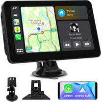 7 Inch Wireless Apple Carplay Android Auto Portable Car Stereo Radio Dash Mount Car Play Adapter Full HD Touch Screen