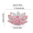 thumbnail image 3 of Crystal Lotus Flower Tealight Candle Holders/Glass Tea Light Candlestick Decor Decoration for Christmas Home Wedding Party (Pink), 3 of 6