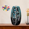 thumbnail image 3 of Quemador de de reflujo, soporte de de humo de cascada de cerámica con 50 conos de para aromaterapia, meditación, decoración Azul 2 Sunnimix Incensario de incienso de reflujo, 3 of 7