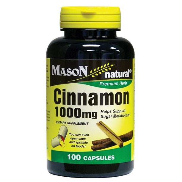 Mason Vitamins Cinnamon 1000mg Capsules, 100 Ct