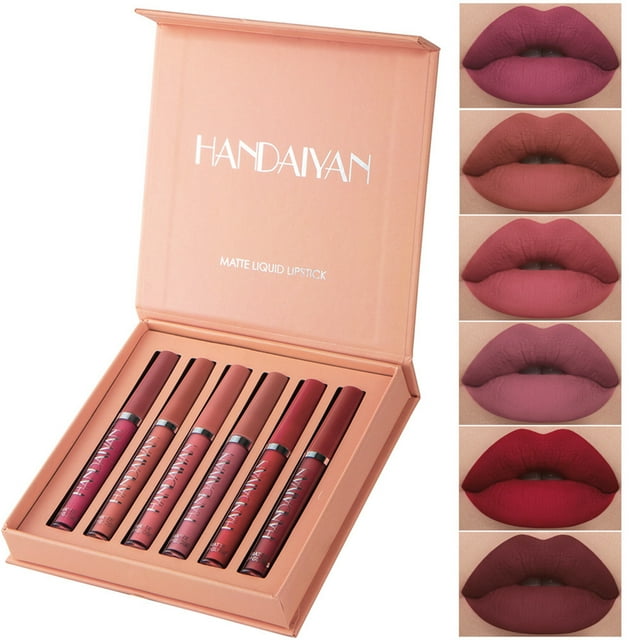 xiaxaixu 6Pcs Matte Liquid Lipstick Makeup Set, Matte liquid Long-Lasting Wear Non-Stick Cup Not Fade Waterproof Lip Gloss