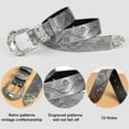 thumbnail image 5 of Punplita Women Belt Western Belts for Dresses Jeans Pants Embossed Buckle Grey Belt Gift, 5 of 9