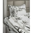 thumbnail image 2 of Ambesonne Asian Themed Fitted & Top Sheet Set with Sham, Traditional Leaves, White and Grey, 2 of 4