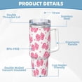 thumbnail image 5 of Balery pink polka dot bows Pattern 40oz Stainless Steel Tumbler Double Wall Vacuum Insulated Water Bottle Ice Bully Insulated Tumbler With Handle And 2 in 1 Straw Lid, 5 of 8