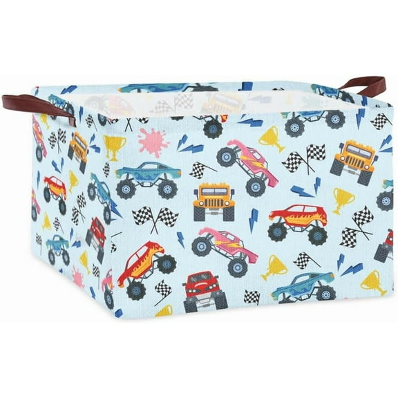 Rectangular Storage Basket Collapsible Toys Bin Truck Toy Storage Basket Fabric Organizer Bin Closet Shelf Baskets