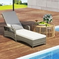 thumbnail image 4 of Gymax Patio Rattan Chaise Lounge Outdoor Set of 2, Mix Gray, 4 of 10