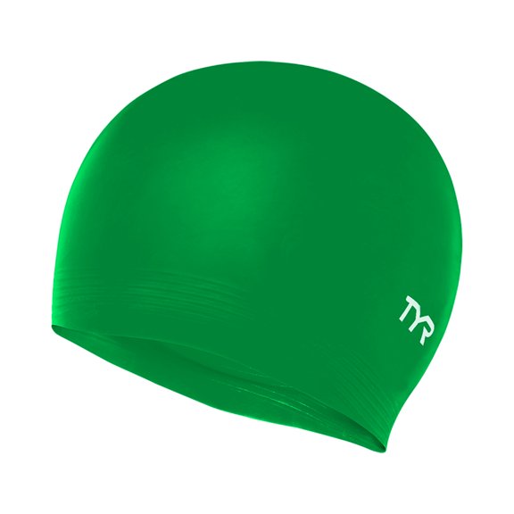 TYR Latex Adult Swim Cap - Training and Recreational Swimming Cap, Durable Latex Construction, Green