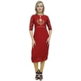 thumbnail image 4 of Bimba Women's Designer Maroon Georgette Tunic Kurta Ethnic Clothing Kurti-14, 4 of 4