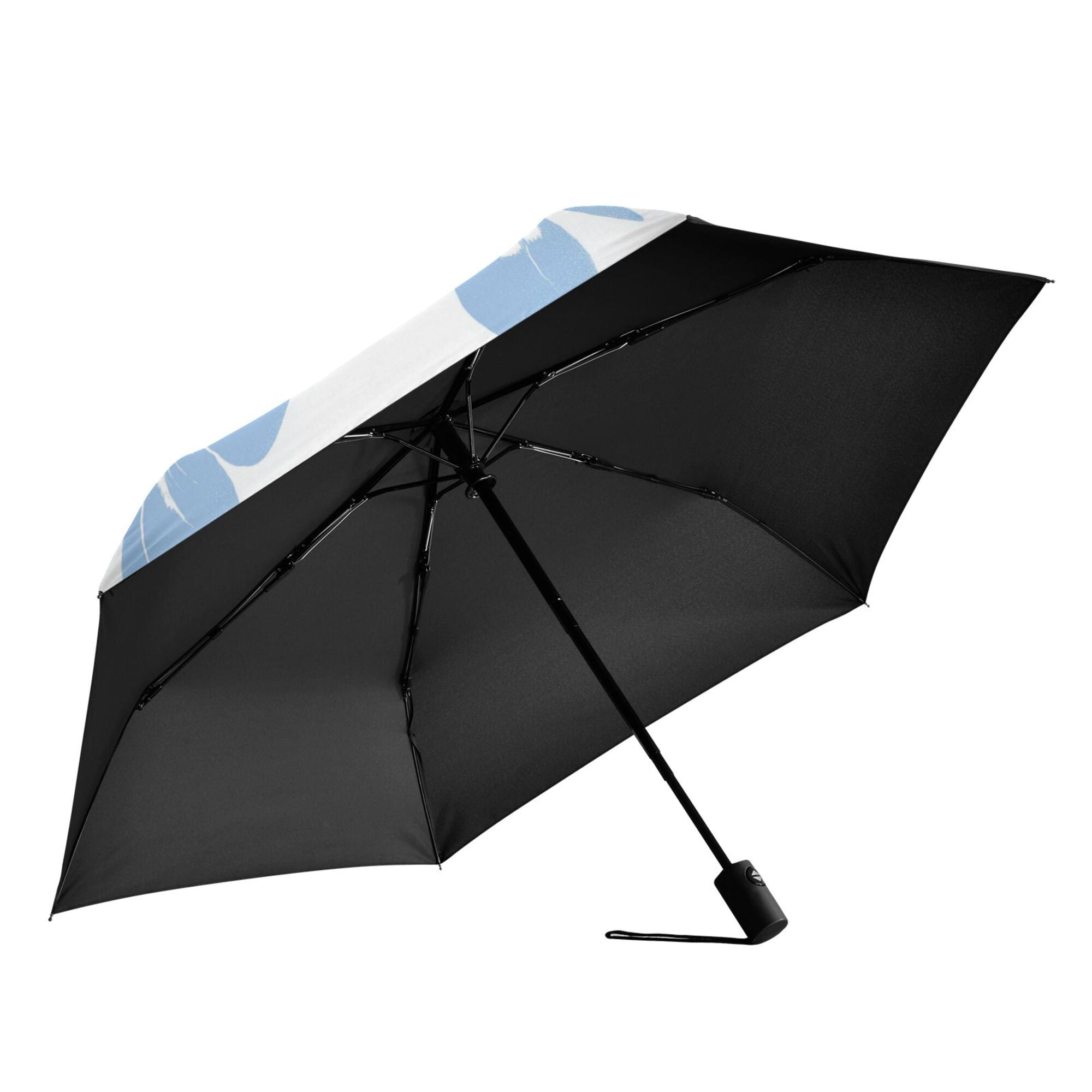 FORMRS Travel Umbrella Folding Auto Open Close Windproof Rain UV Protection, Blue Butterfly