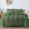 thumbnail image 2 of 5 Piece Luxurious Straight Line Pattern Comforter All Season 800 Threads Count Twin/Twin XL Size - Ultra Soft 550 GSM 100% Egyptian Cotton (Solid Moss Colour ), 2 of 6