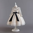 thumbnail image 4 of Girls Retro Polka Dot Dress Long Sleeve Wedding Princess Maxi Boho Dress 3-9 Year, 4 of 4