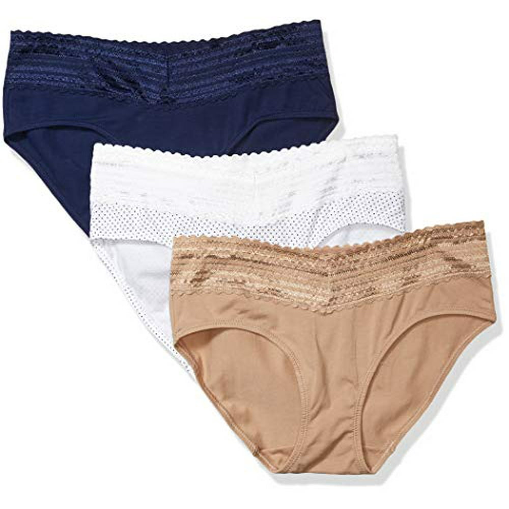 Warner's Warner's No Pinch 3 Pack Cotton Hipster Lace Panties