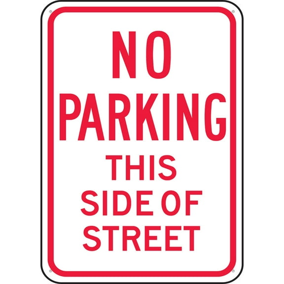 No Parking Traffic Sign This Side Of Street Outdoor Signs Aluminum 12X8 Inch Uv Ink Printed For House And Business