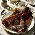 thumbnail image 3 of Vargottam Vibrant Tribal Patchwork Print Cotton Muslin Napkins - Set of 12, 20-Inch, Luxurious & Absorbent, Perfect for Festive Occasions, Outdoor Dining, and Home Decor - Machine Washable, 3 of 8