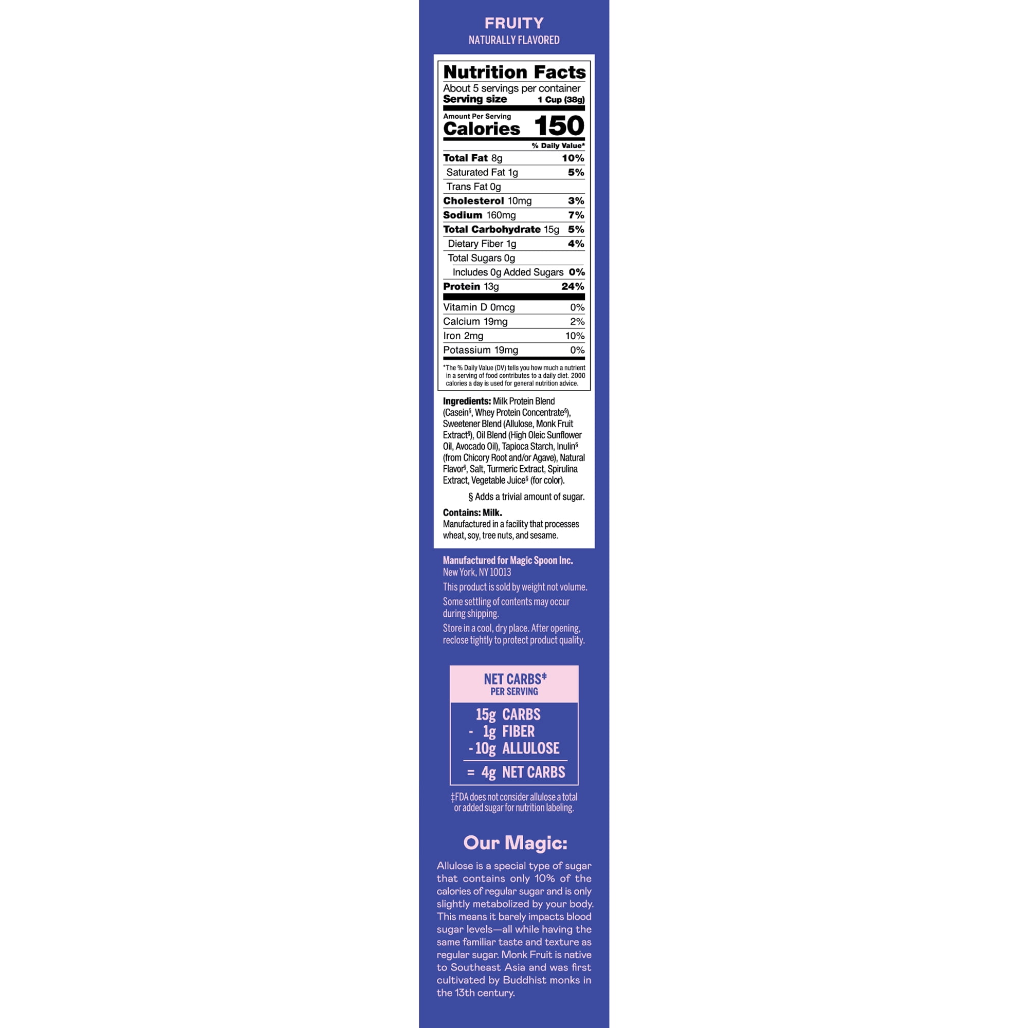 Magic Spoon Fruity Grain-Free Breakfast Cereal, 7 oz Box