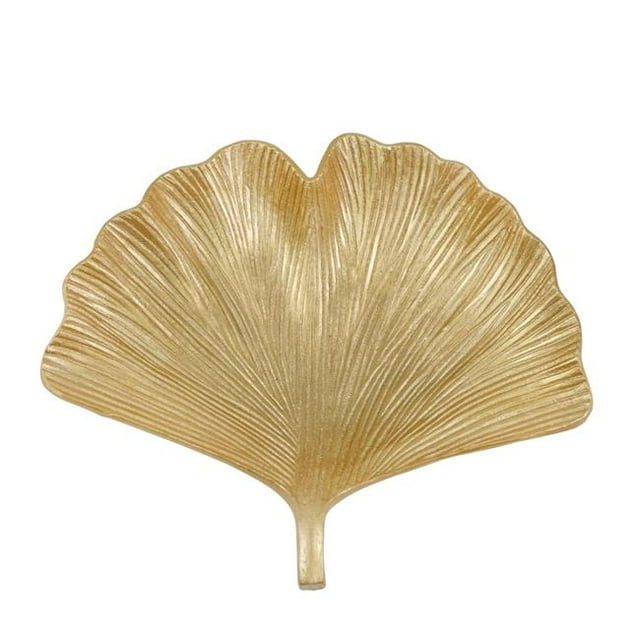 Benzara BM205297 Plaque Décorative en Polyrésine avec Feuille de Ginkgo Design&44; Or