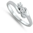 thumbnail image 4 of CHOOSE YOUR COLOR Women's Journey White CZ Ring .925 Sterling Silver Band Jewelry Female Size 8, 4 of 4