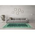 thumbnail image 3 of Ahgly Company Indoor Rectangle Persian Turquoise Blue Traditional Area Rugs, 7' x 10', 3 of 4