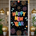 thumbnail image 5 of Colorful Letters Happy New Year Banner Firework Design New Year Display Star Pattern Festive Holiday Backdrop for New Year Party Indoor Decoration Family Gathering, 5 of 9