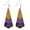 #01, variant on Mardi Gras Glitter Leather Earrings 3 Layer Feather St. Patrick's Day Earrings