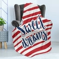 thumbnail image 4 of Saying Soft Flannel Fleece Throw Blanket, Vintage Striped Background with Positive Message Nautical Design, Cozy Plush for Indoor and Outdoor Use, 60" x 80", Red Navy Blue and White, by Ambesonne, 4 of 5