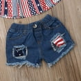 thumbnail image 5 of Bagilaanoe 4th of July Star Stripes Off Shoulder Crop Tops Outfit Sets (Girl's) 2 Count, 5 of 5