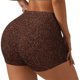 thumbnail image 1 of Balery Dark Brown Glitter Pantalones cortos de entrenamiento estampados para mujer, sin costuras, ajustados, para gimnasio, yoga, correr, deportes, ejercicio activo, fitness.-Large, 1 of 8