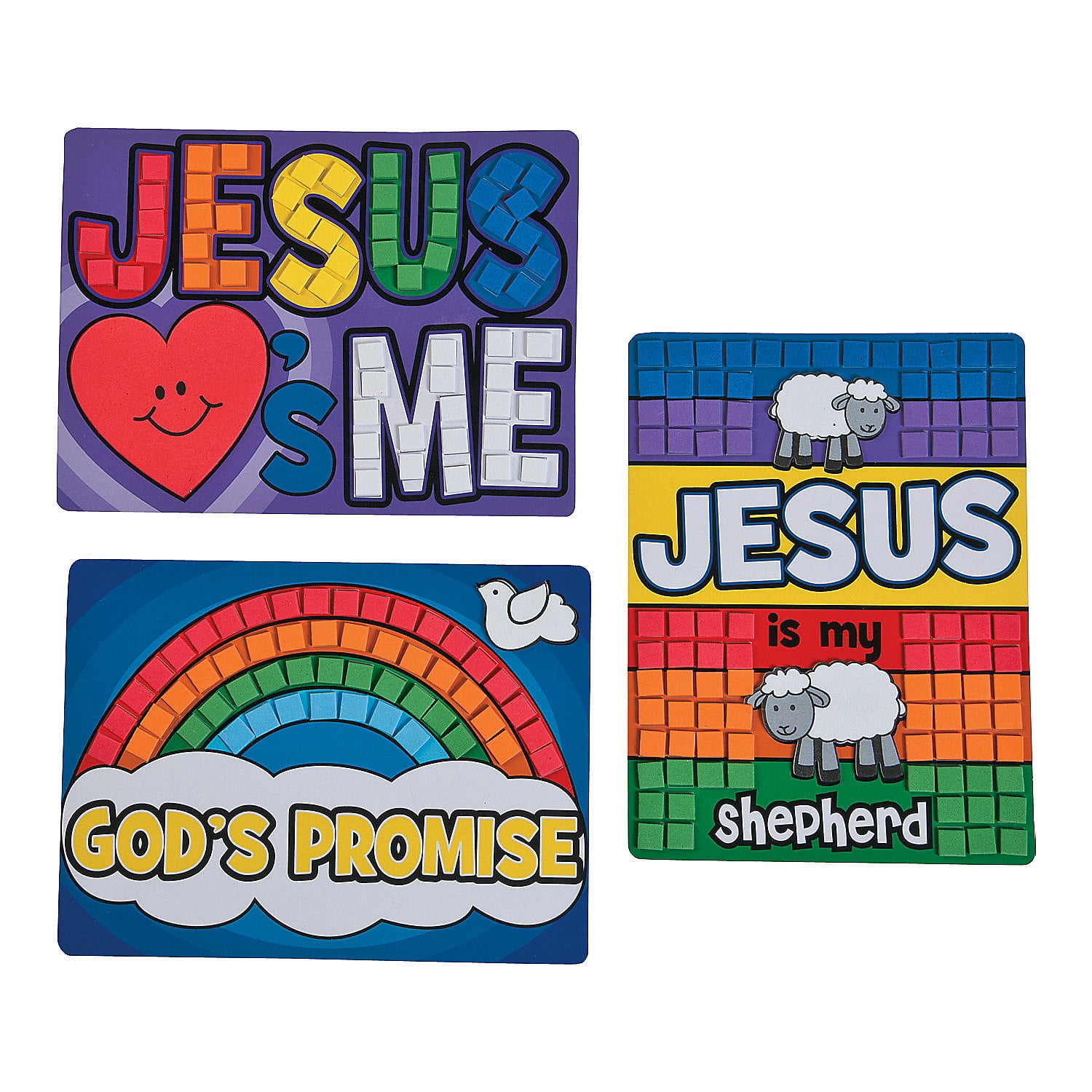 Religious Foam Mosaic Craft Kit Craft Kits 12 Pieces