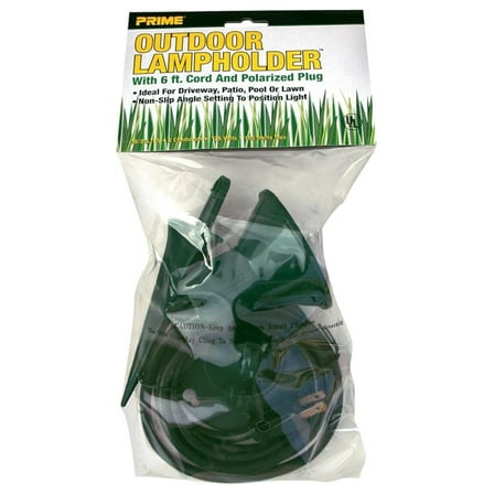 Prime FLH10506 150-Watt Green Floodlight Holder with 6-Feet 18/2 SJTW Power Cord
