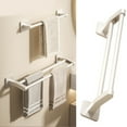 thumbnail image 2 of Strong Adhesive Plastic Bathroom Towel Rack Wall Mounted Space Saving Storage Shelf Large Load-bearing Towels Hanger, 2 of 11