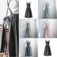 thumbnail image 5 of Sufanic Women Bib Apron Cotton Linen Sleeveless Pinafore Dress Home Cooking Florist Cute, 5 of 7