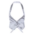 thumbnail image 3 of inhzoy Women's Sequins Shiny Halter Vest Crop Top Tank Waistcoat Silver One_Size, 3 of 7