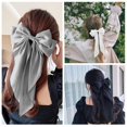 thumbnail image 5 of Wattne 3PCS Hair Bows for Women Big Bows for Hair Black Satin Bow Hair Clips White Hair Ribbons Girls Hair Bows Large Bows with Long Tails Bowknot Clips Barrettes Aesthetic Hair Accessories, 5 of 7