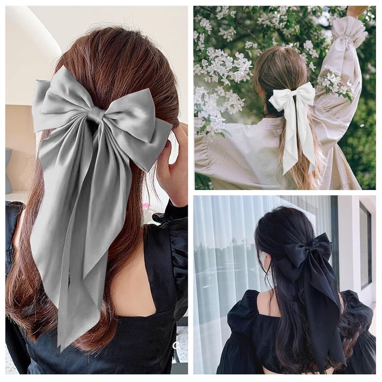 Women\'s Black White Gray Bow Hair Pin Clip Formal Casual Fashion Accessory Gift Ribbon Bow Hair Clip Pearl Hair Clip Hair Accessories Women  main image 4