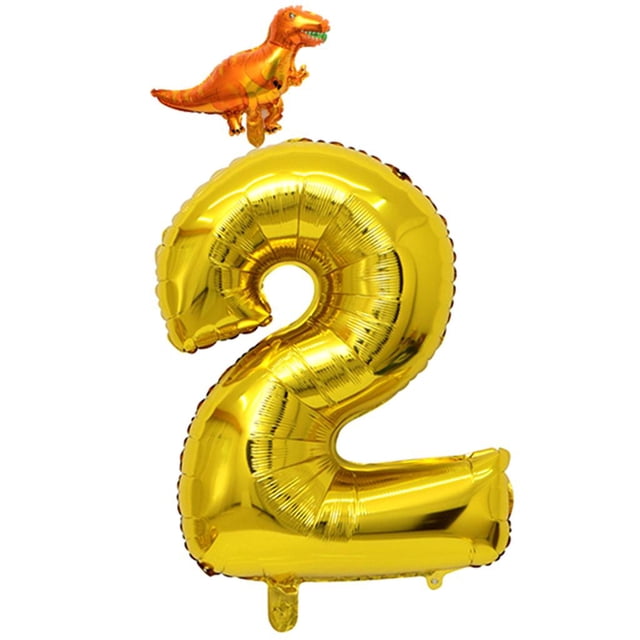 Globo decorativo número dragón, globo de helio de aluminio, globo de cumpleaños, boda-2 Golden_2