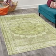 thumbnail image 2 of Vintage Decorative Rug, Weathered Style Print of Medallion Ornaments and Bohemian Flourishes, Quality Carpet for Bedroom Dorm and Living Room, 6 Sizes, Pistachio Green and Khaki, by Ambesonne, 2 of 4