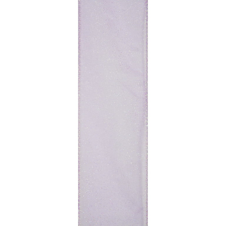 Wire Edge Floral Ribbon Sheer lavender 1.5 inches wide – Craft Supply House