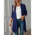 thumbnail image 3 of Cogild Long Open Front Cardigans for Women Comfortable Knitted Layering with Three-Quarter Sleeves Comfort Wear, 3 of 7