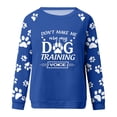 thumbnail image 3 of Cute Crew Neck Sweatshirts for Women Spring Fall Fashion Long Sleeve Graphic Print Pullover Tops Casual Workout Shirts(Blue,M), 3 of 4