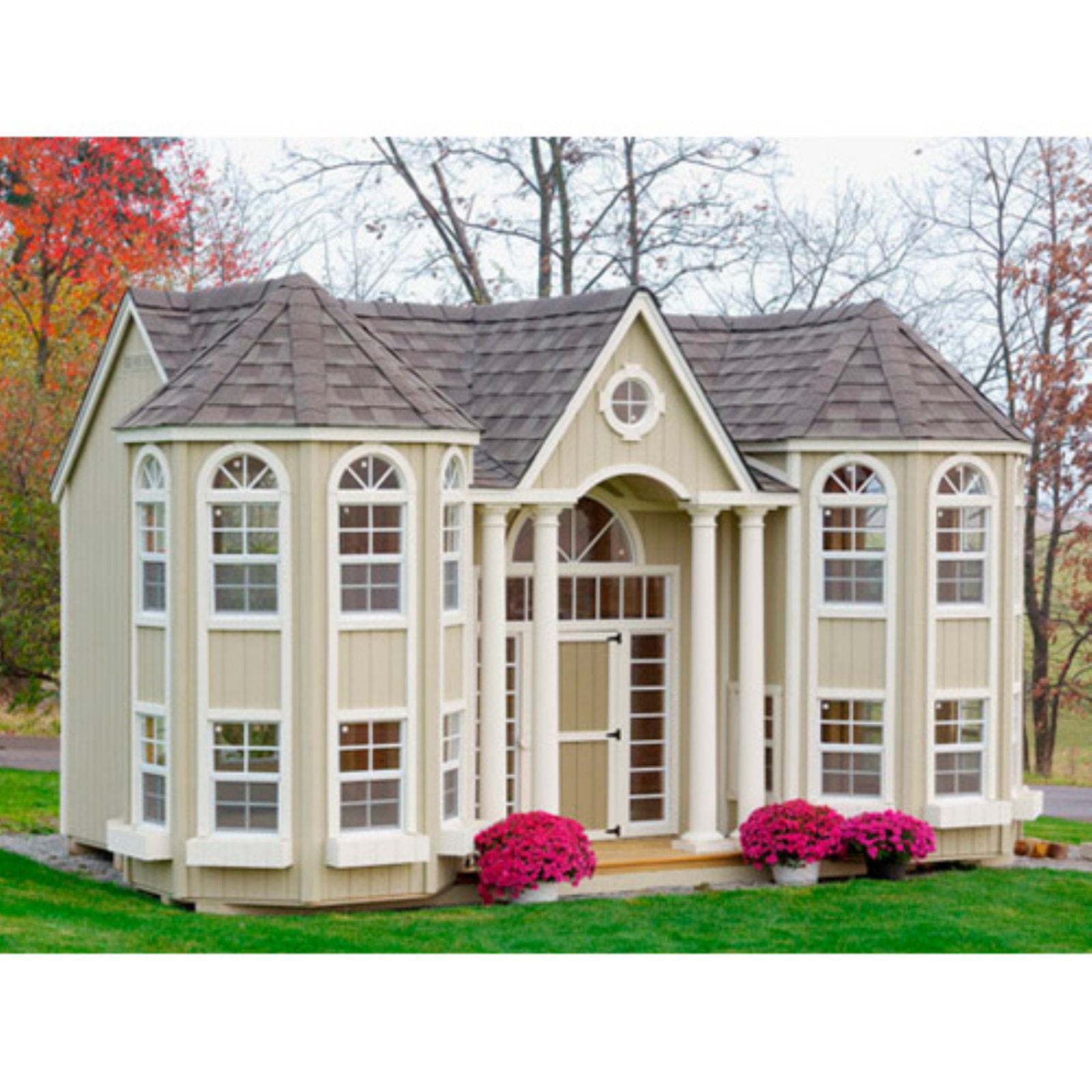 Little Cottage 10 X 16 Ft Grand Portico Mansion Wood Playhouse