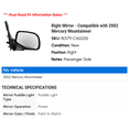 thumbnail image 2 of Right Mirror - Compatible with 2002 Mercury Mountaineer, 2 of 2